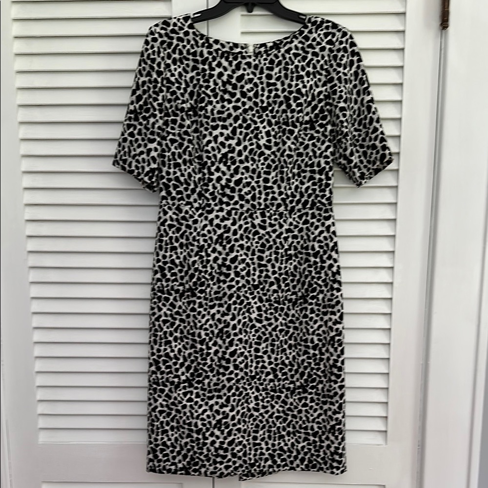 Talbots Black and White Animal Print Dress 6
